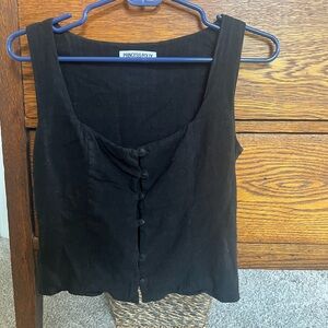 Princess Polly Black Button-Up Women's Top